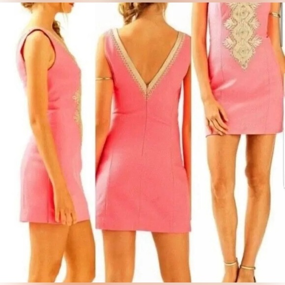 Lilly Pulitzer Junie Shift dress Size 4 Coral - Picture 3 of 7